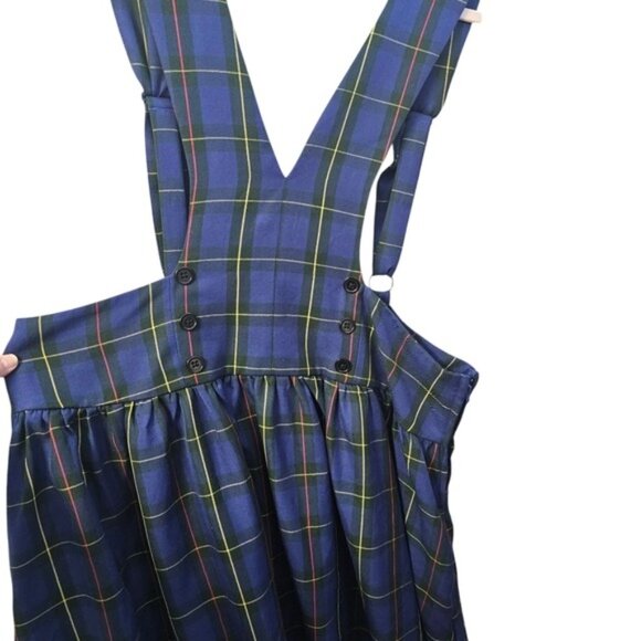 Hot Topic 1x Blue Plaid Suspender Skirt Plus Size - Picture 6 of 8